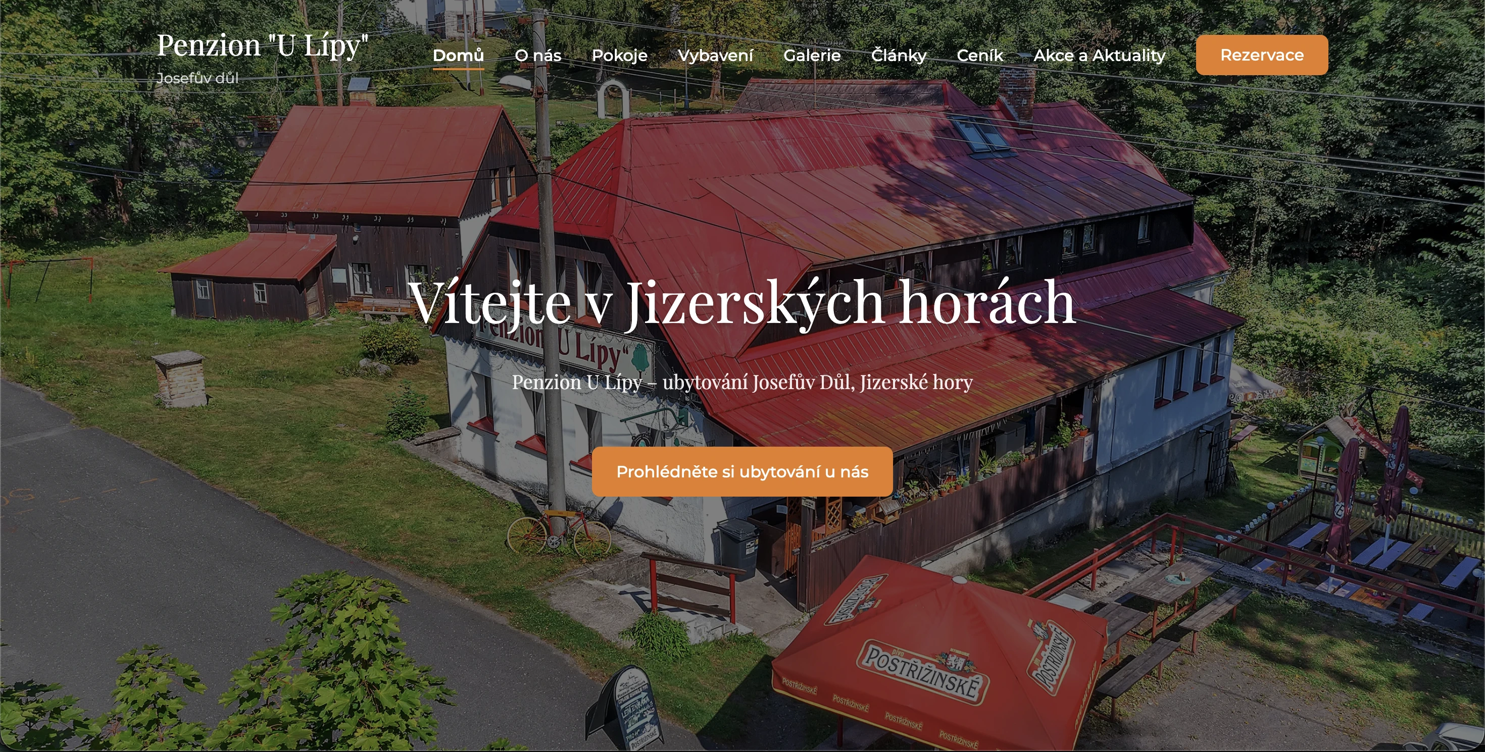 Redesign webu pro Penzion u Lípy — nový moderní design s rezervačním systémem